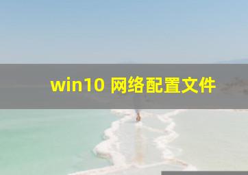 win10 网络配置文件